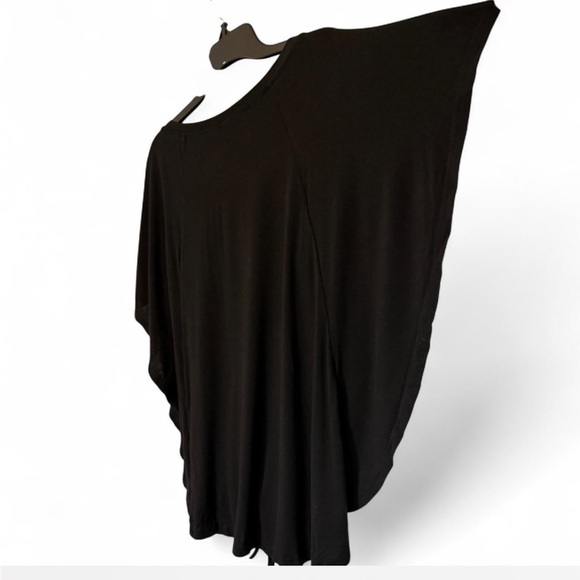 Women’s Black Dolman Short Sleeve Top With Front Tie Small - Picture 3 of 7